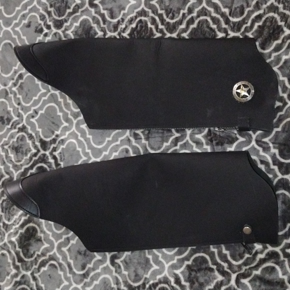 Leather Legs Black Leather Half Chaps Size Small Like New - Picture 6 of 11